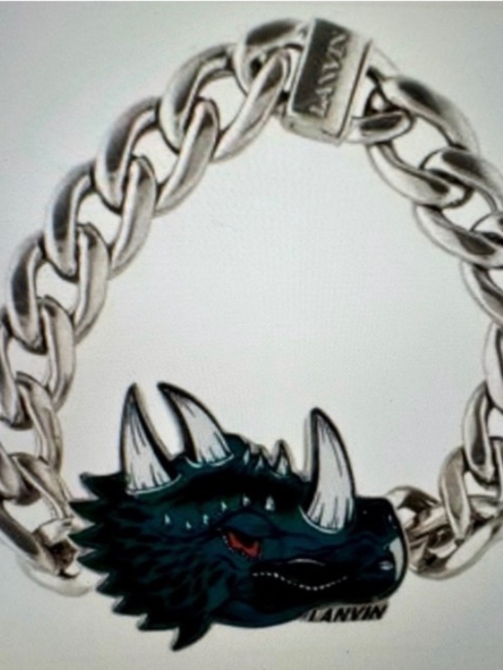 NWT Lanvin Dinosaur Curb Bracelet Full Inclusion